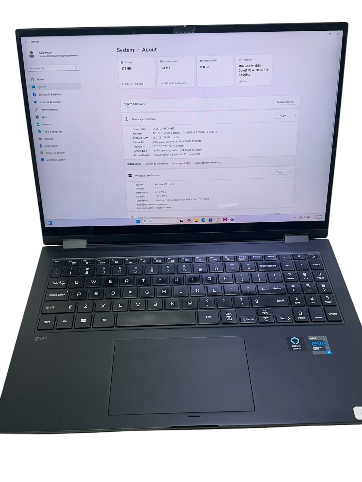 LG GRAM 16T90P 16\