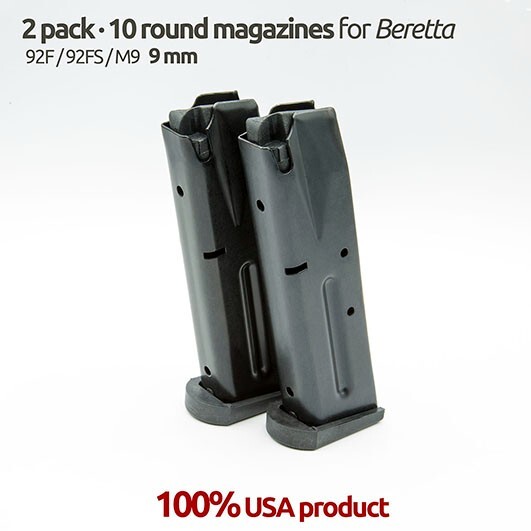 2 Pack Beretta 92F,92FS,M9 10 Round Blue Magazines 2 Pack Beretta 92F,92FS,M9 10 Round Blue Magazines