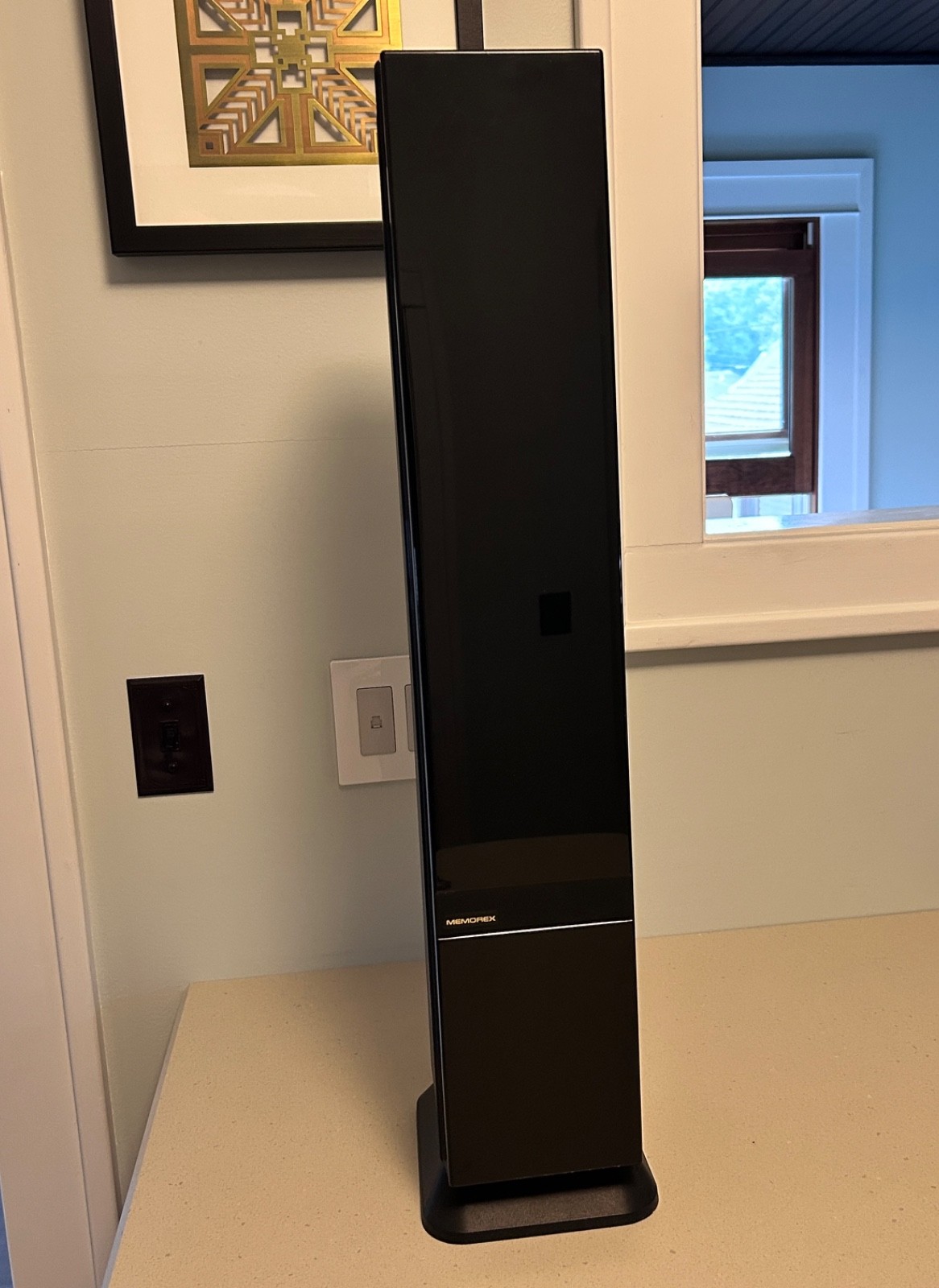 Vintage MEMOREX 50 CD Floor Stand STORAGE Tower CABINET CASE W/ GLOSS DOOR 1990s