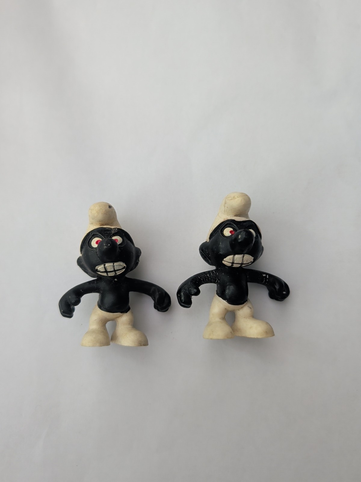 Smurfs Smurf Rare Angry Black Smurmpf 1966 Vintage Figures Pair 