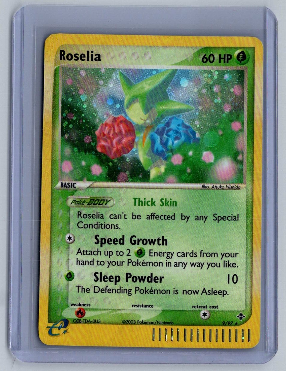 2003 Pokemon ROSELIA Ex Dragon Set COSMOS HOLO Rare e-Reader Series Card 9/97 2003 Pokemon ROSELIA Ex Dragon Set COSMOS HOLO Rare e-Reader Series Card 9/97