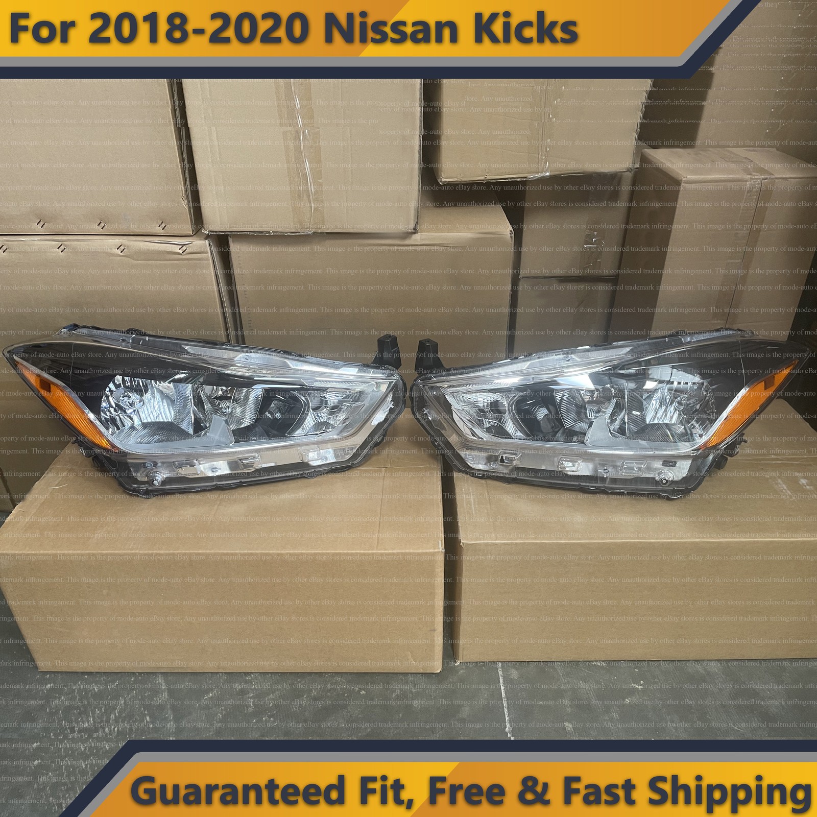 Headlight Headlamp For 2018 2020 Nissan Kicks Assembly Driver Passenger Set Pair