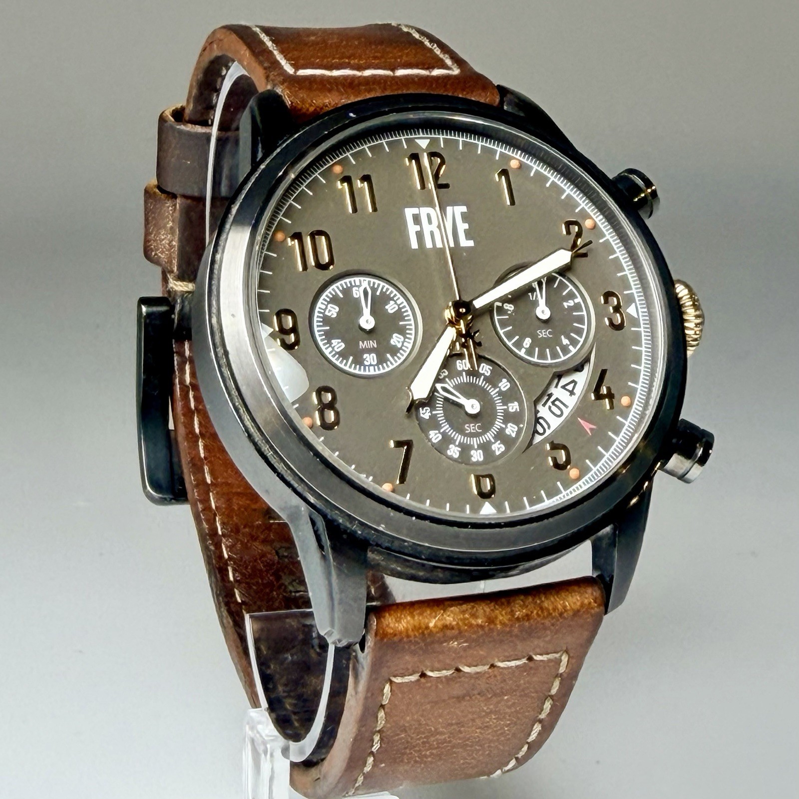 FRYE Graham Chronograph Men’s Gray Dial 47mm Watch Sapphire 37FR-00009-04