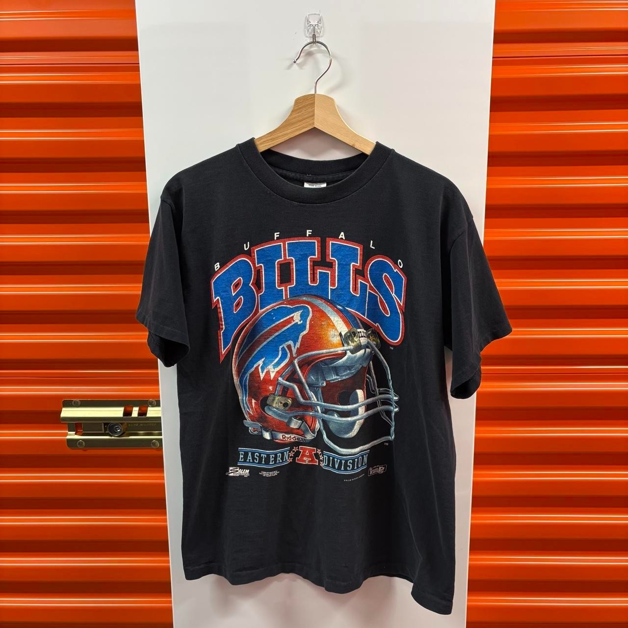 Vintage 1991 Buffalo Bills Big Helmet logo black shirt VK14375