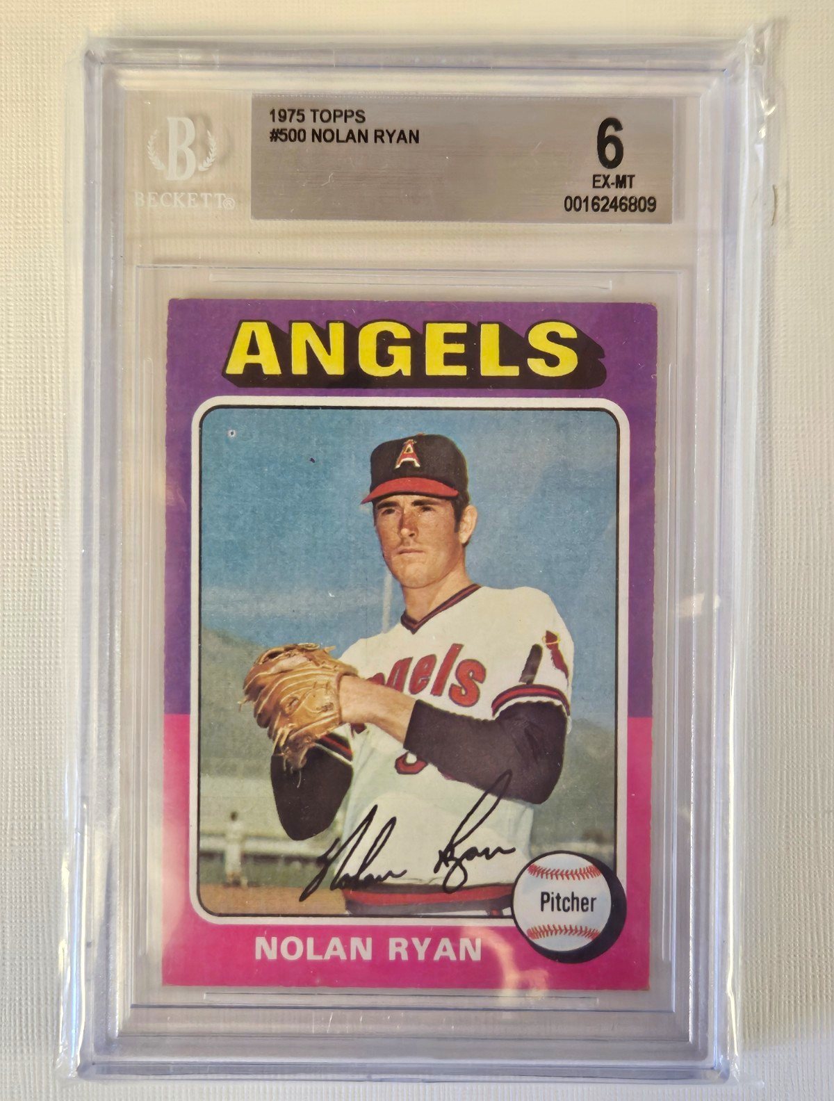 1975 Topps Nolan Ryan #500 Graded 6 California Angels MLB Baseball Trading Card 1975 Topps Nolan Ryan #500 Graded 6 California Angels MLB Baseball Trading Card