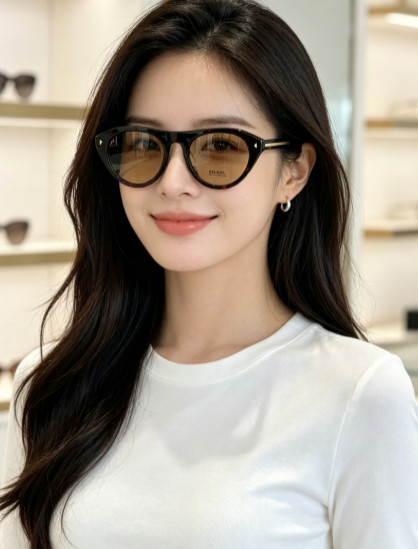 PRADA PR B15S Cat Eye Sunglasses Tortoise Frame Unisex 53-19-145
