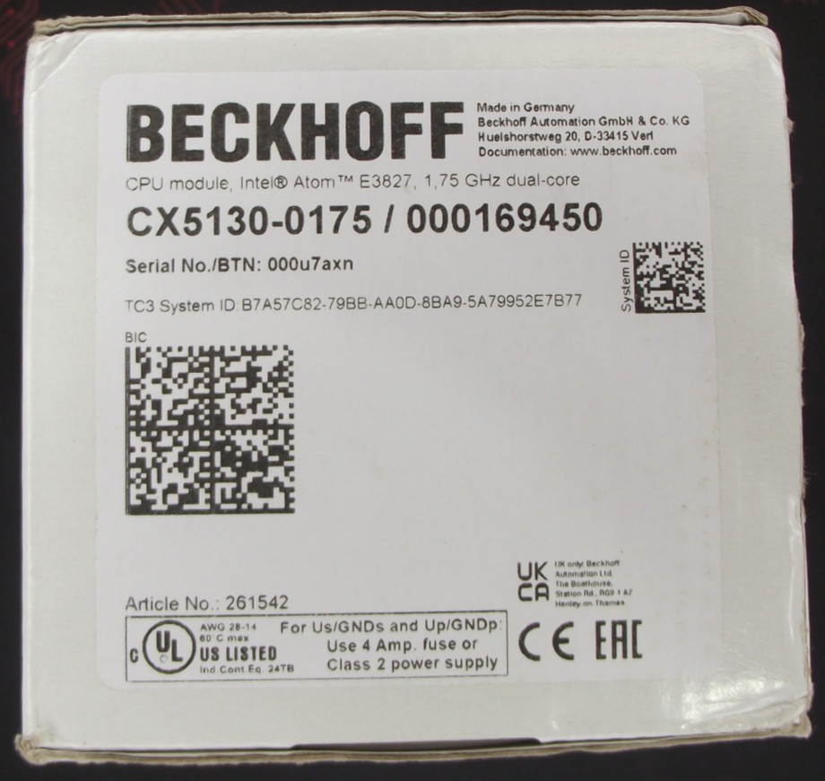BECKHOFF CX5130-0175 CPU MODULE Intel ATOM E3827 BECKHOFF CX5130-0175 CPU MODULE Intel ATOM E3827