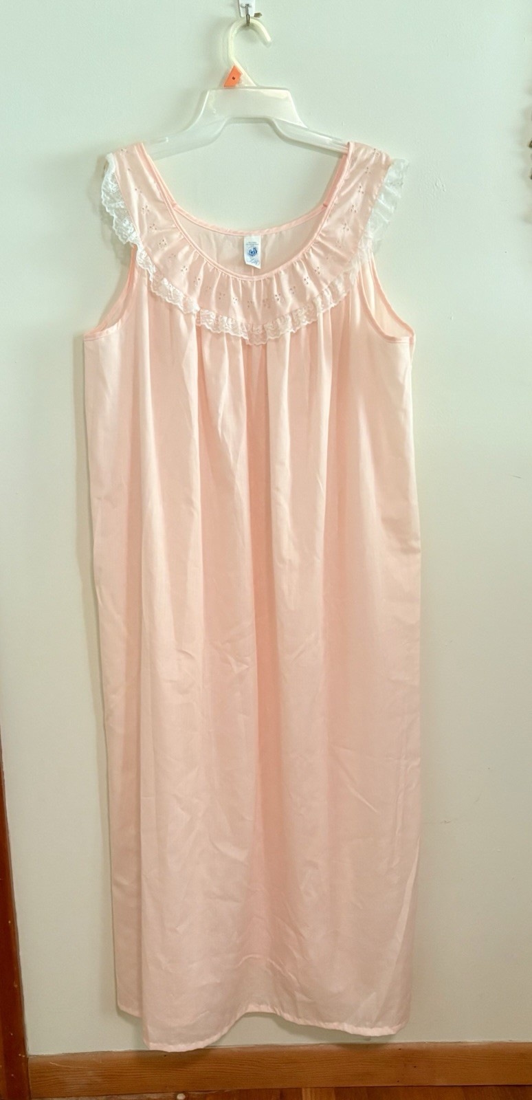 Vintage 1960’s/70’s Katz Pink Cotton Nightgown With  Lace