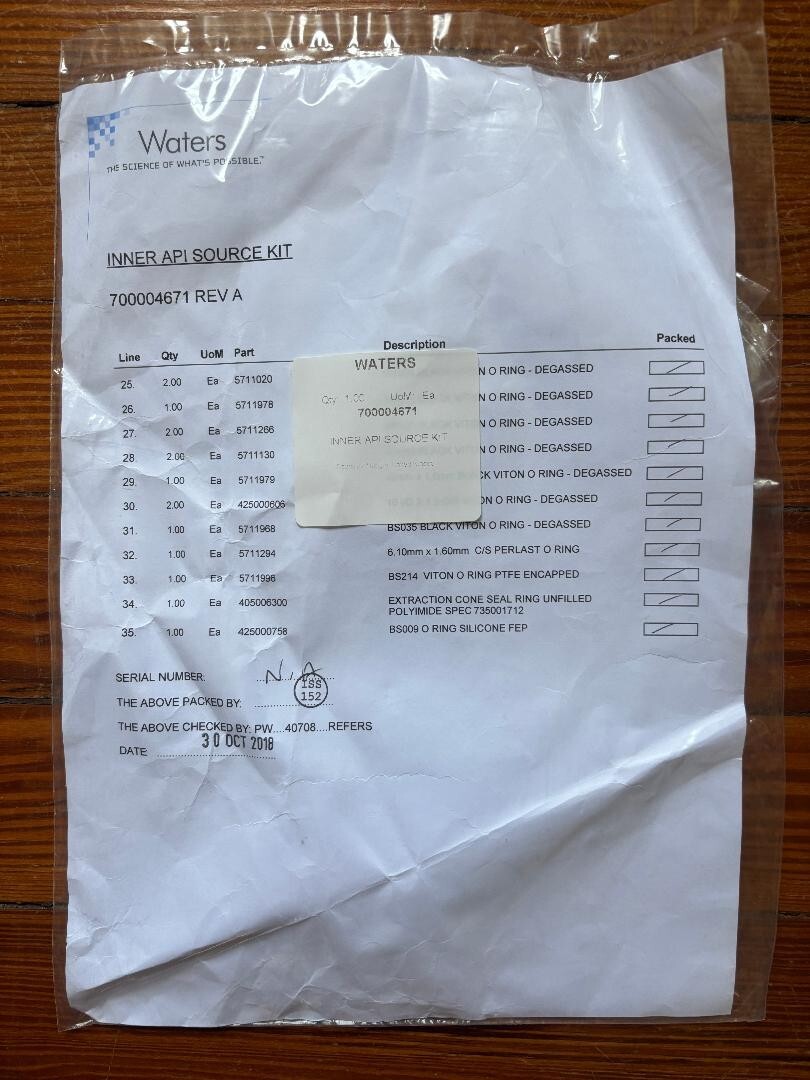 OEM Waters Corporation - Inner API Source Kit (PN 700004671 Rev. A) OEM Waters Corporation - Inner API Source Kit (PN 700004671 Rev. A)