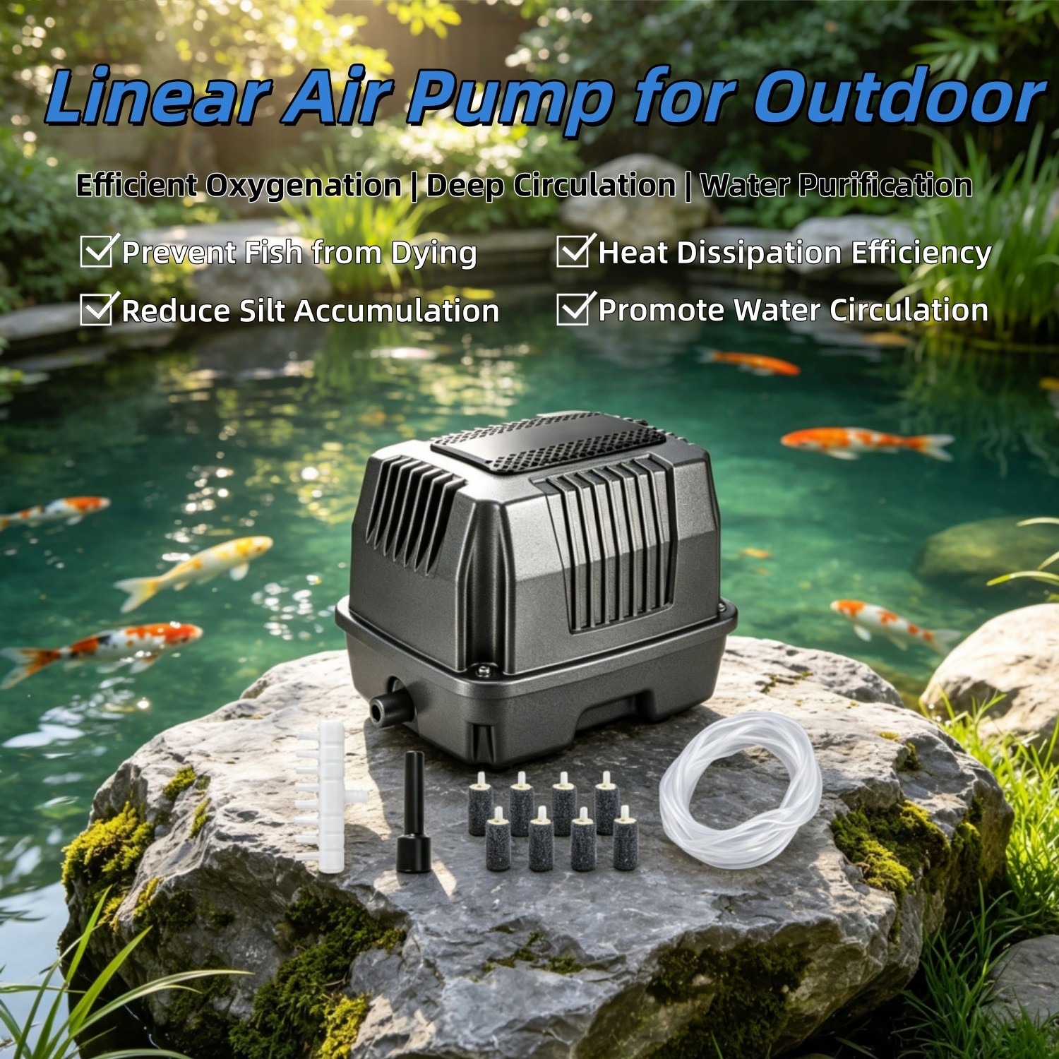 Linear Air Pump for Septic Systems and Deep Pond Aeration, 855GPH