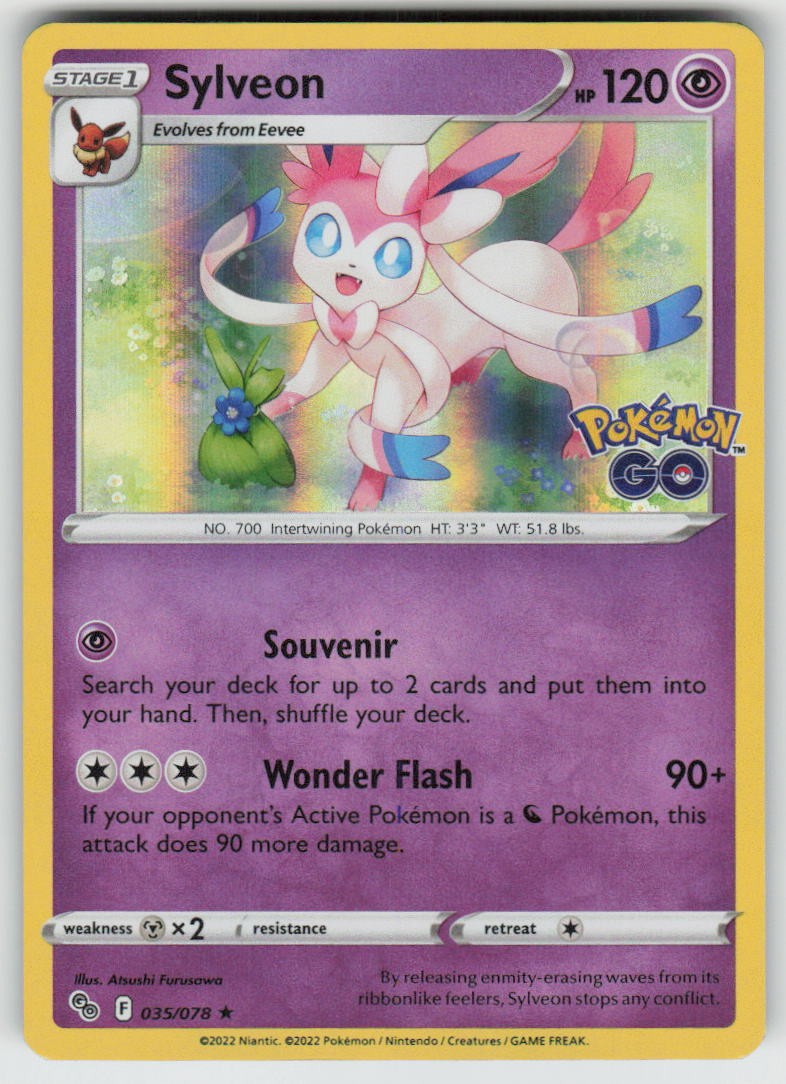 Holo Sylveon 035/078 Rare Pokemon GO Near Mint