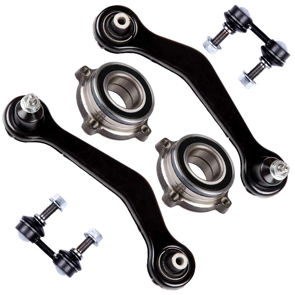 6PCS Rear Suspension Kit,Control Arm,Sway Bar End Link,Wheel Hub