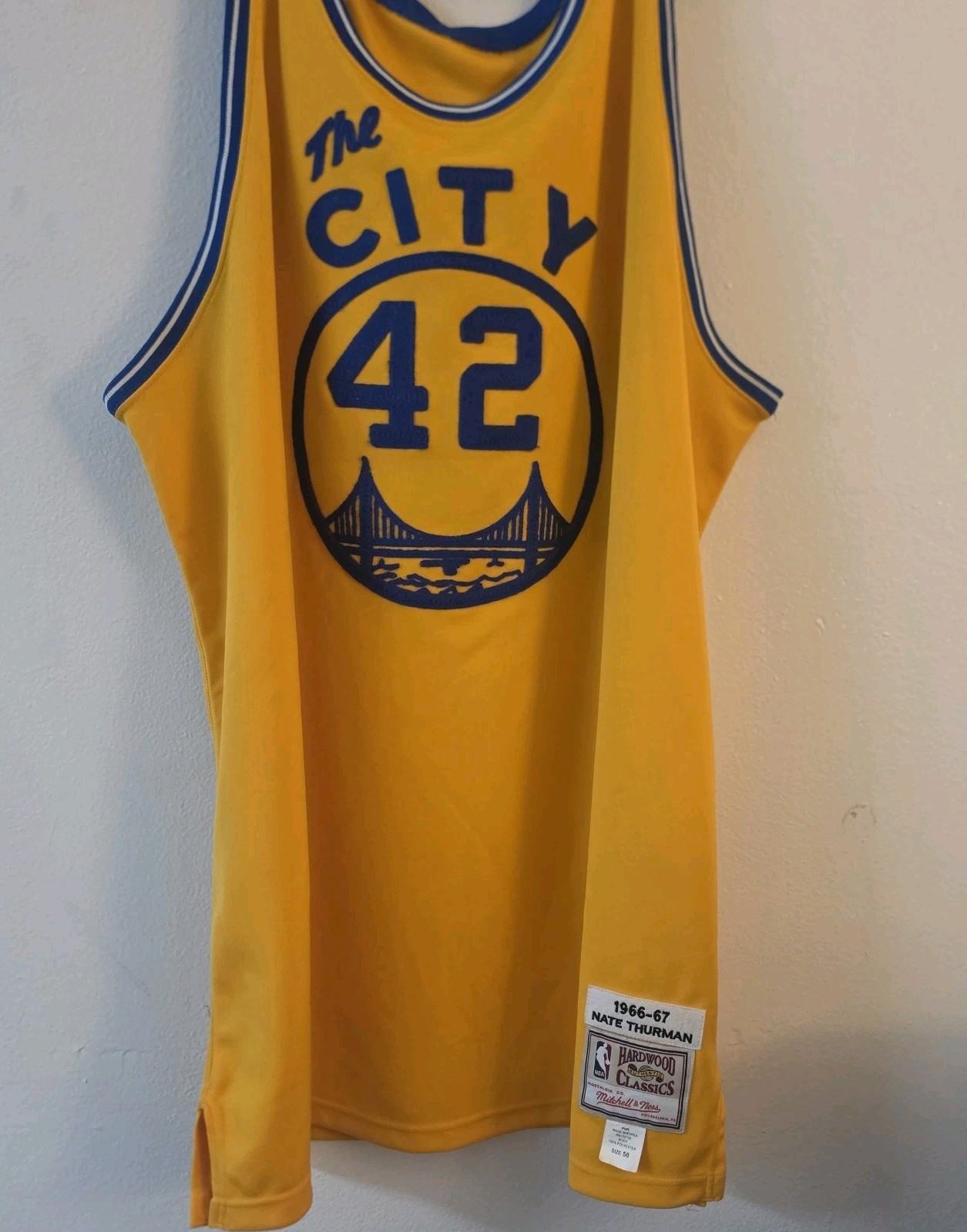 Golden State Warriors NBA Jersey Nate Thurmond Mitchell & Ness Sz 58 Misprint