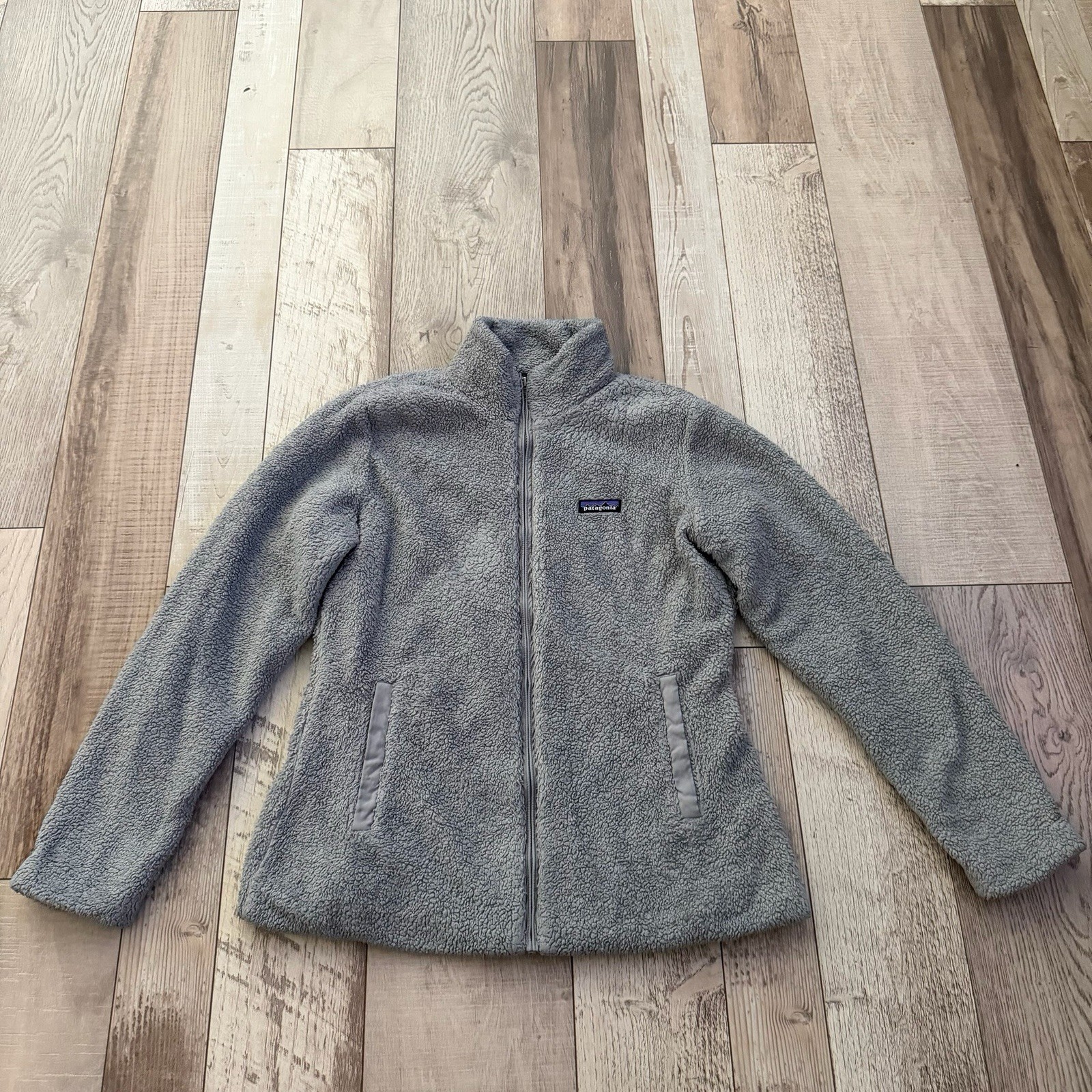 Patagonia Los Gatos Womens Fleece Jacket Full Zip Gray Fuzzy Sherpa High Pile