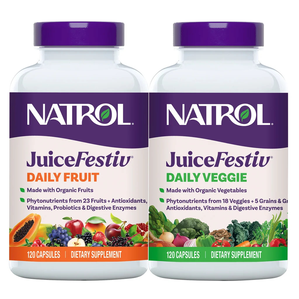 Natrol JuiceFestiv Daily Fruit and Veggie, 240 Capsules - EXP 10/31/27 Natrol JuiceFestiv Daily Fruit and Veggie, 240 Capsules - EXP 10/31/27
