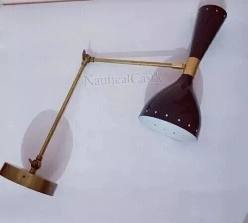 Wall Sconce Black 1950s Mid Century Brass Italian Diabolo Wall Sconce Light