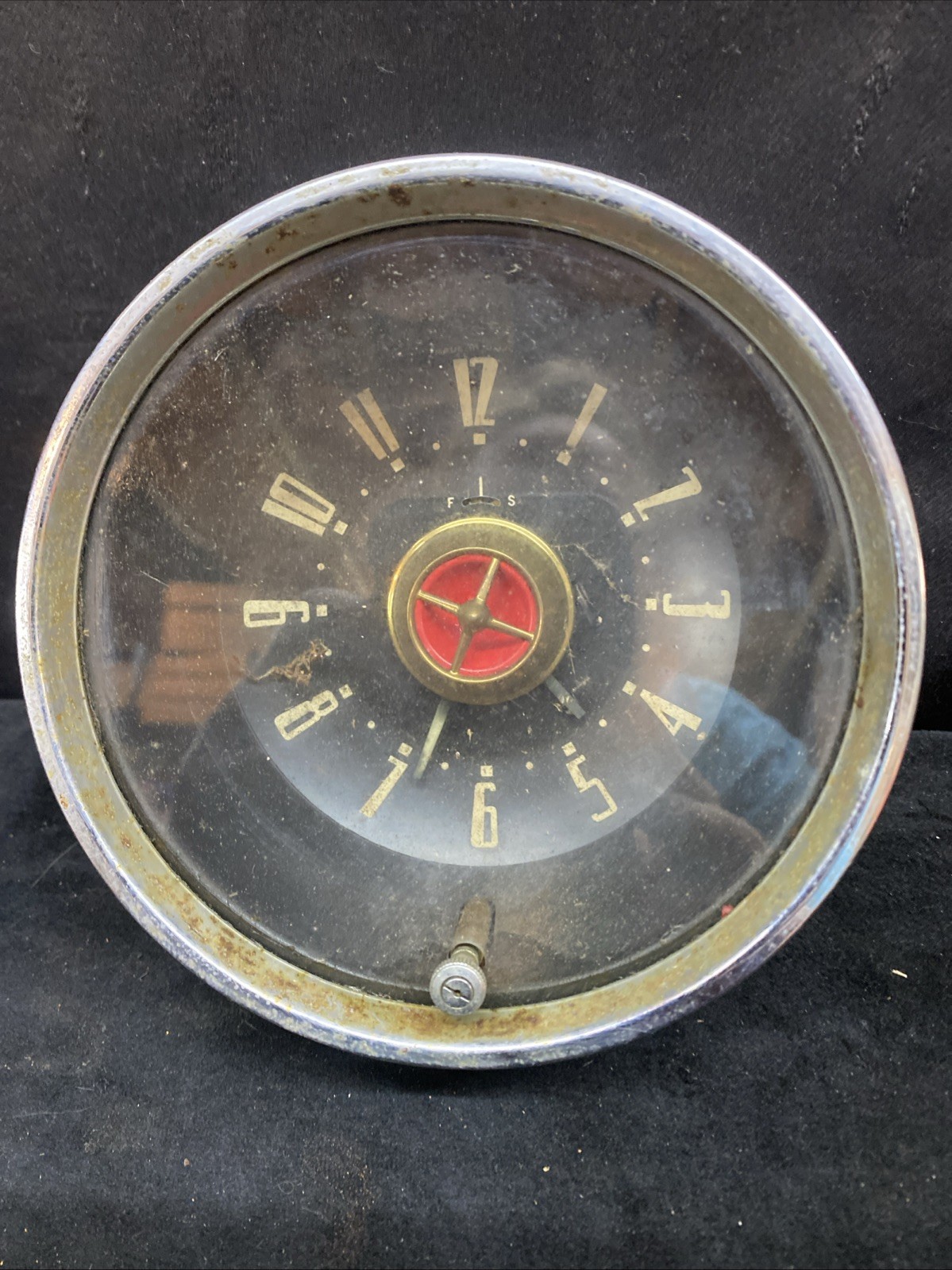 Studebaker Analog Dash Clock 1951 VTG Studebaker For Parts READ DESC Studebaker Analog Dash Clock 1951 VTG Studebaker For Parts READ DESC