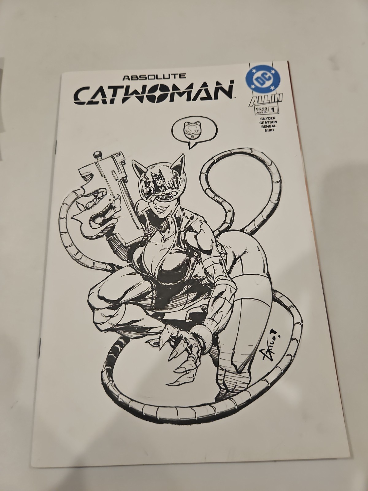 Absolute Catwoman #1 Blank Sketch Eskivo Catwoman Original Art Sketch W... Absolute Catwoman #1 Blank Sketch Eskivo Catwoman Original Art Sketch W...