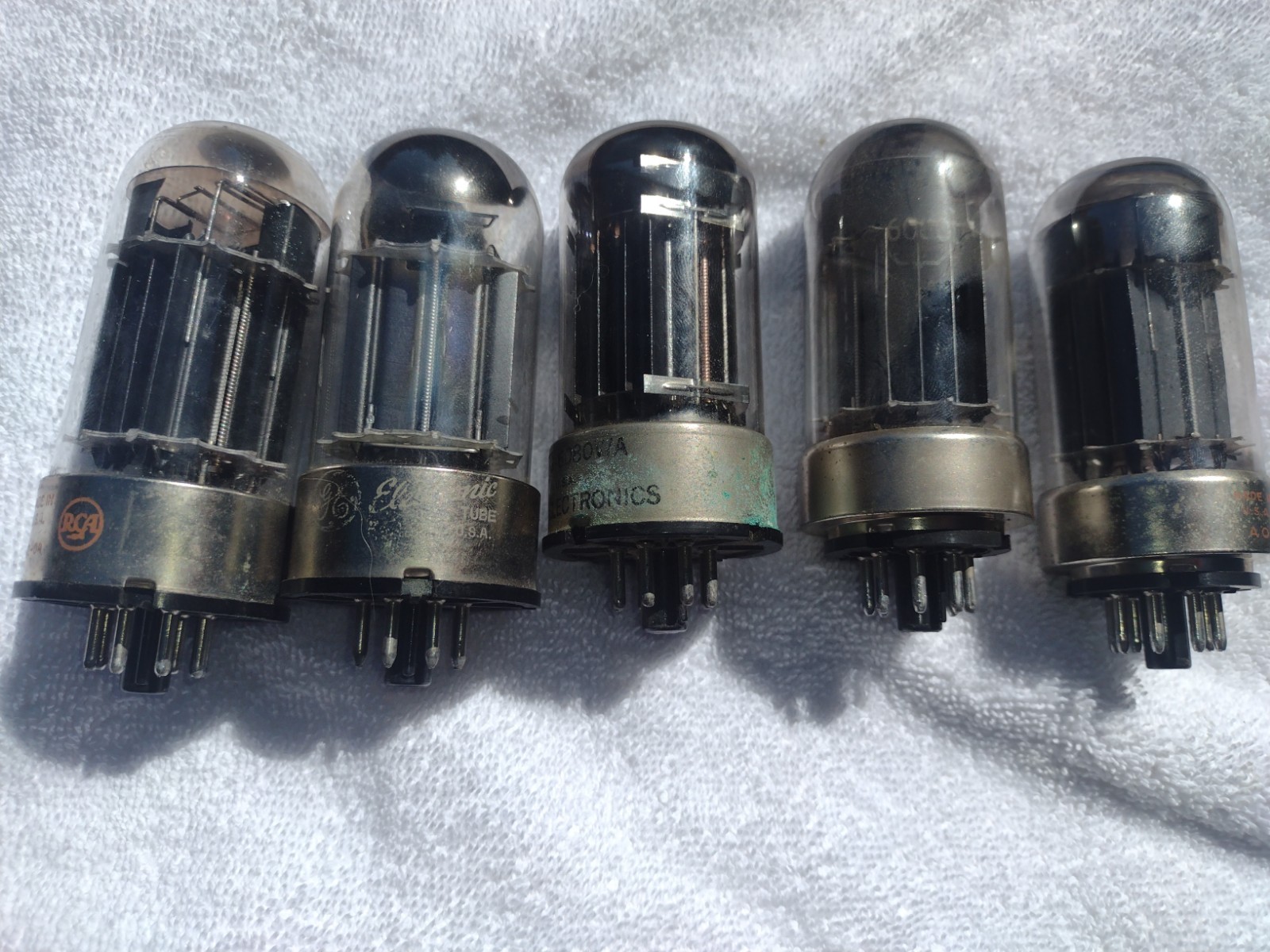 5 Used 6080 WB Power Vacuum Tubes RCA & GE Vintage Tested 5 Used 6080 WB Power Vacuum Tubes RCA & GE Vintage Tested