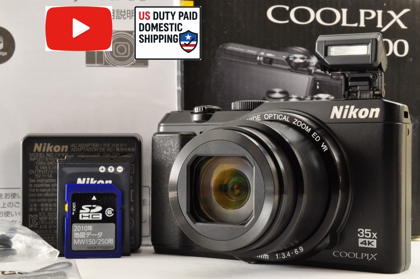 [Top Mint+ in BOX] Nikon COOLPIX A900 Black 20.3MP Compact Digital Camera OR US