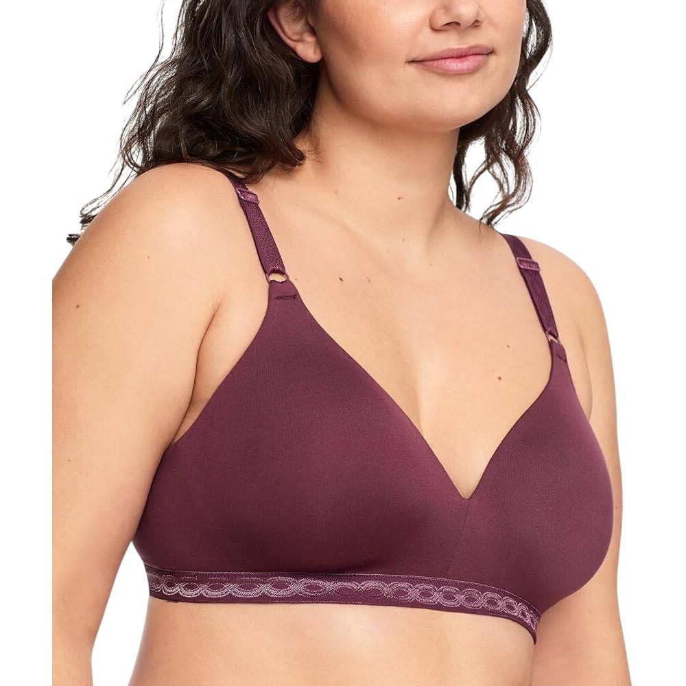 Warner\'s Women\'s Burgundy Simply Perfect Wireless Comfort Bra Size 40B
