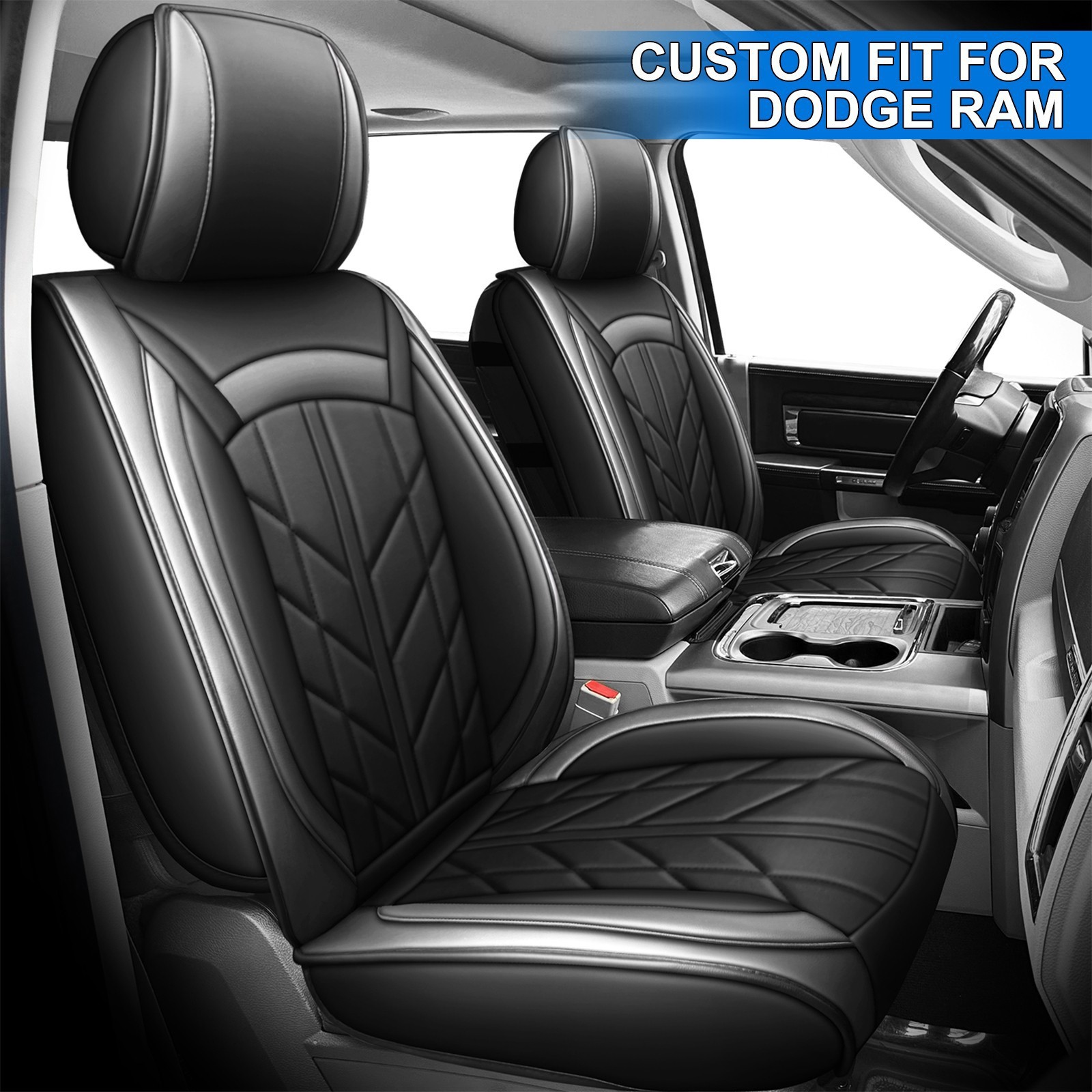 Nappa Leather Car Seat Covers for Dodge Ram 1500 2500 3500 Full Set
