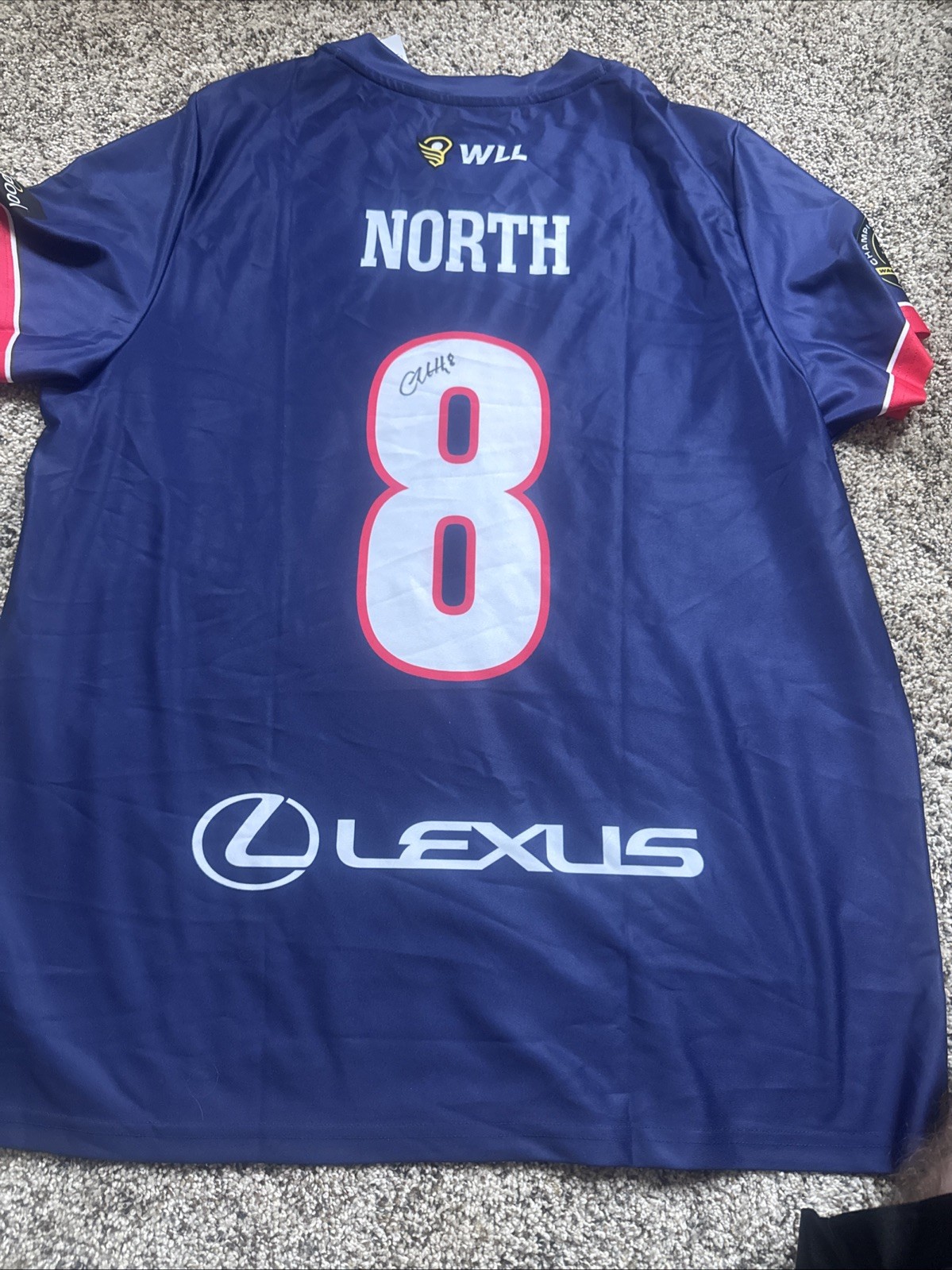 Charlotte North #8 Authentic Jersey Lacrosse Signed Women’s Size Jsa Extra Large