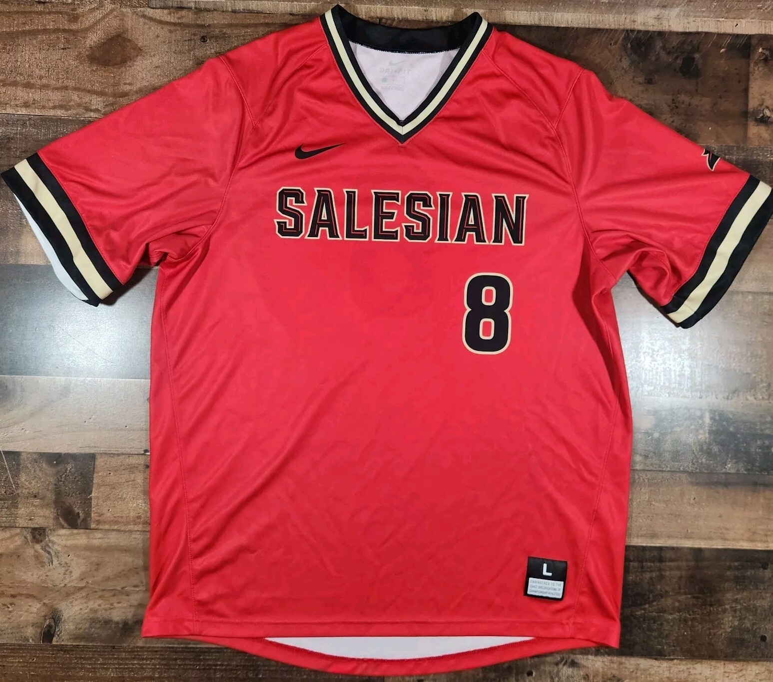 Salesian College Preparatory High School Baseball Jersey Mens Large Red Swoosh