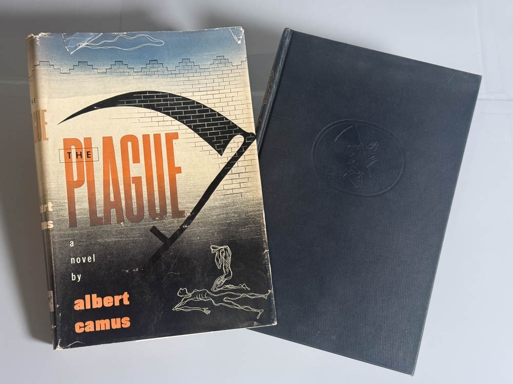 Albert Camus The Plague 1961 Knopf Jean Carlu Existentialism Nobel Literature