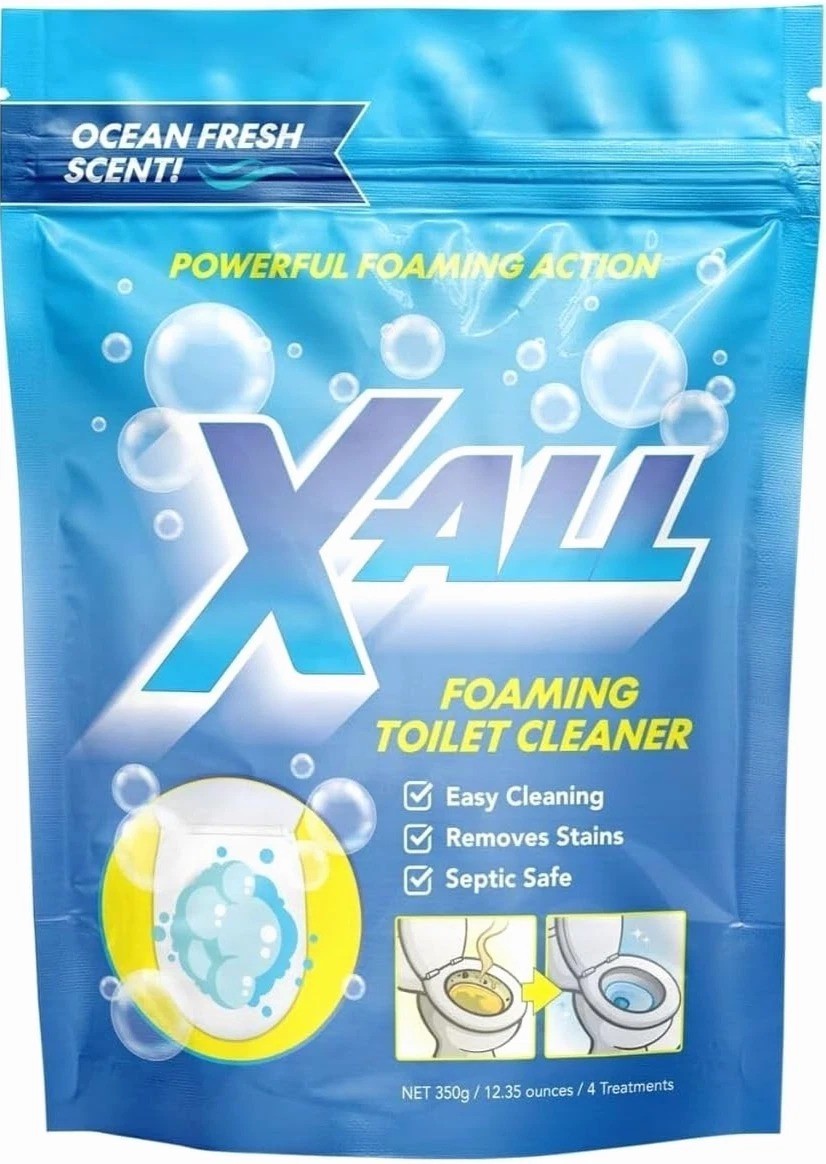 X-ALL Foaming Toilet Cleaner, Self-Activating Powder for Deep Cleaning,...