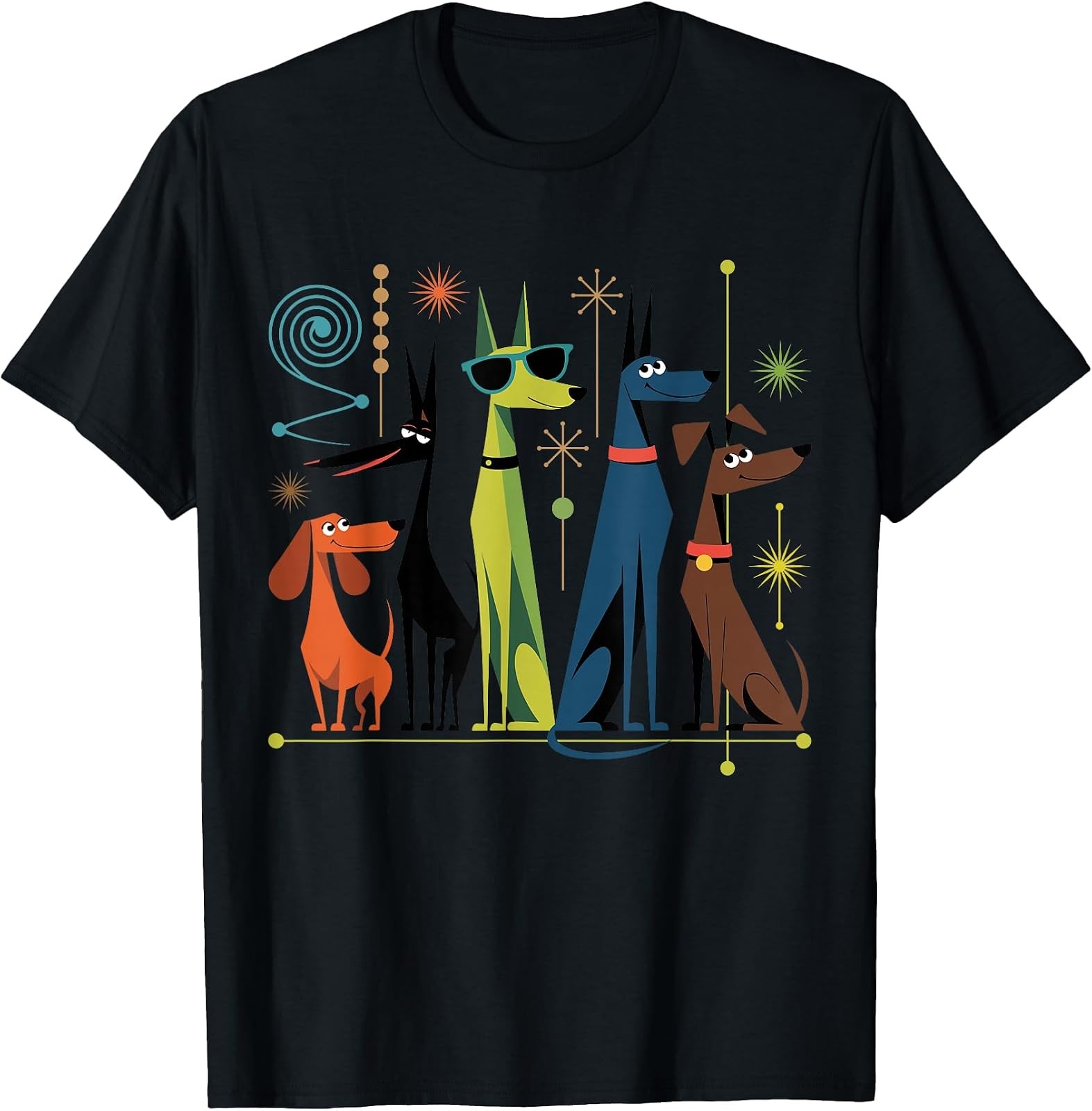 Vintage Mid-Century Dog Design T-Shirt from the \'50s & \'60s