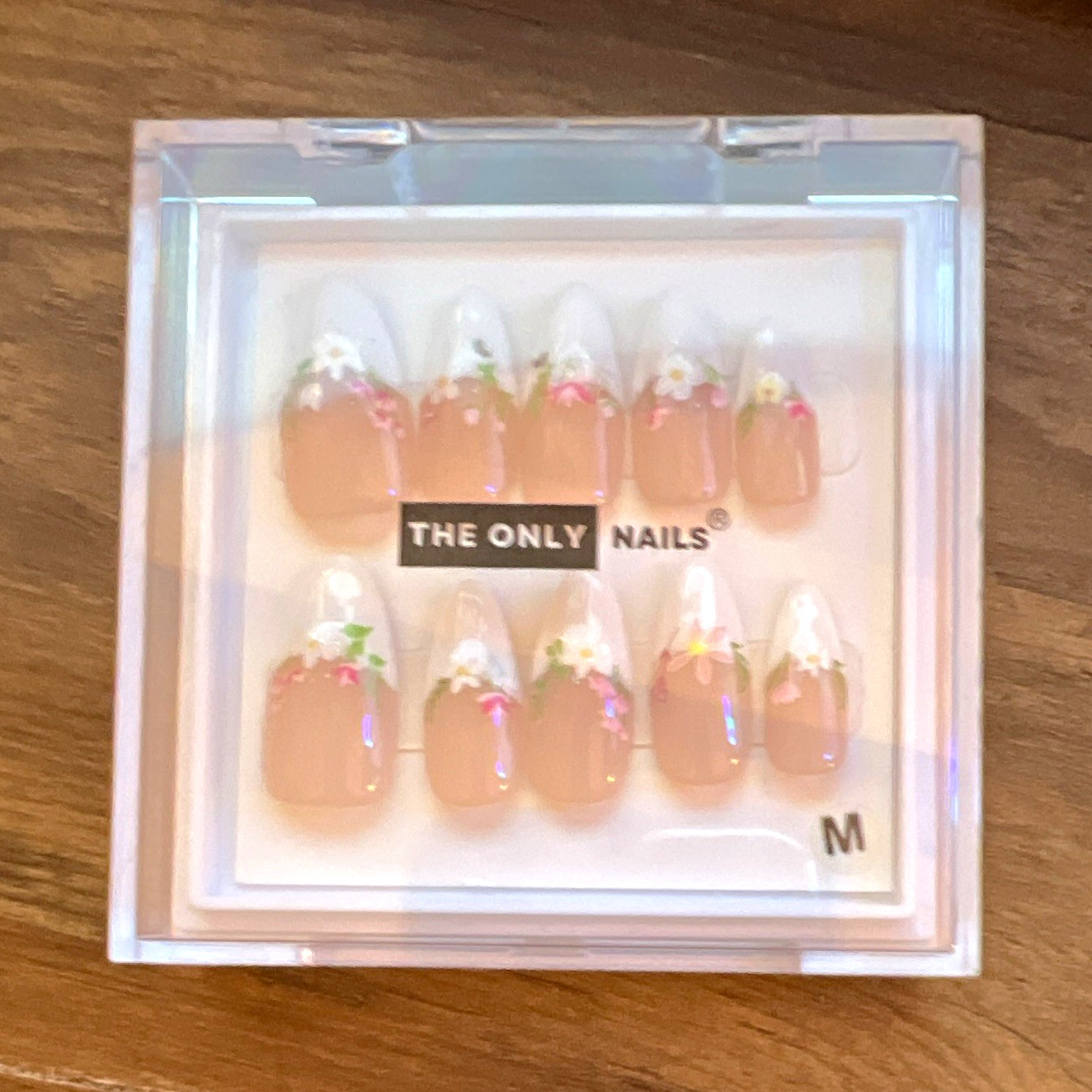 THE ONLY NAILS Medium Almond French Floral Acrylic Press-On Nails Kit w/Glue THE ONLY NAILS Medium Almond French Floral Acrylic Press-On Nails Kit w/Glue
