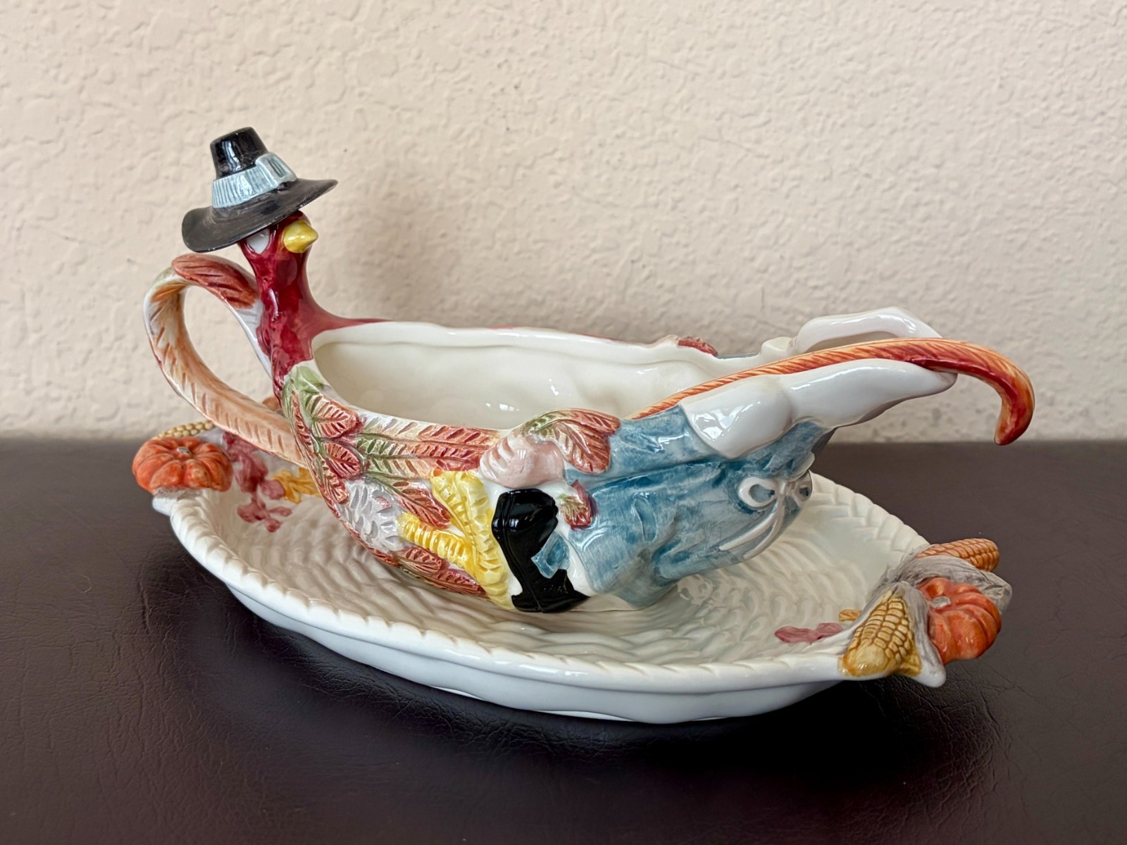 Vtg Fitz and Floyd Pilgrim’s Progress Gravy Boat, Liner Plate, Ladle – Read Desc Vtg Fitz and Floyd Pilgrim’s Progress Gravy Boat, Liner Plate, Ladle – Read Desc