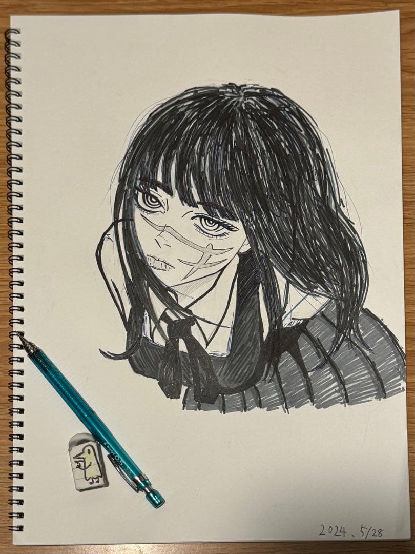 Mitaka Asa Chainsaw Man Illustration, Anime, Fan Art, Used