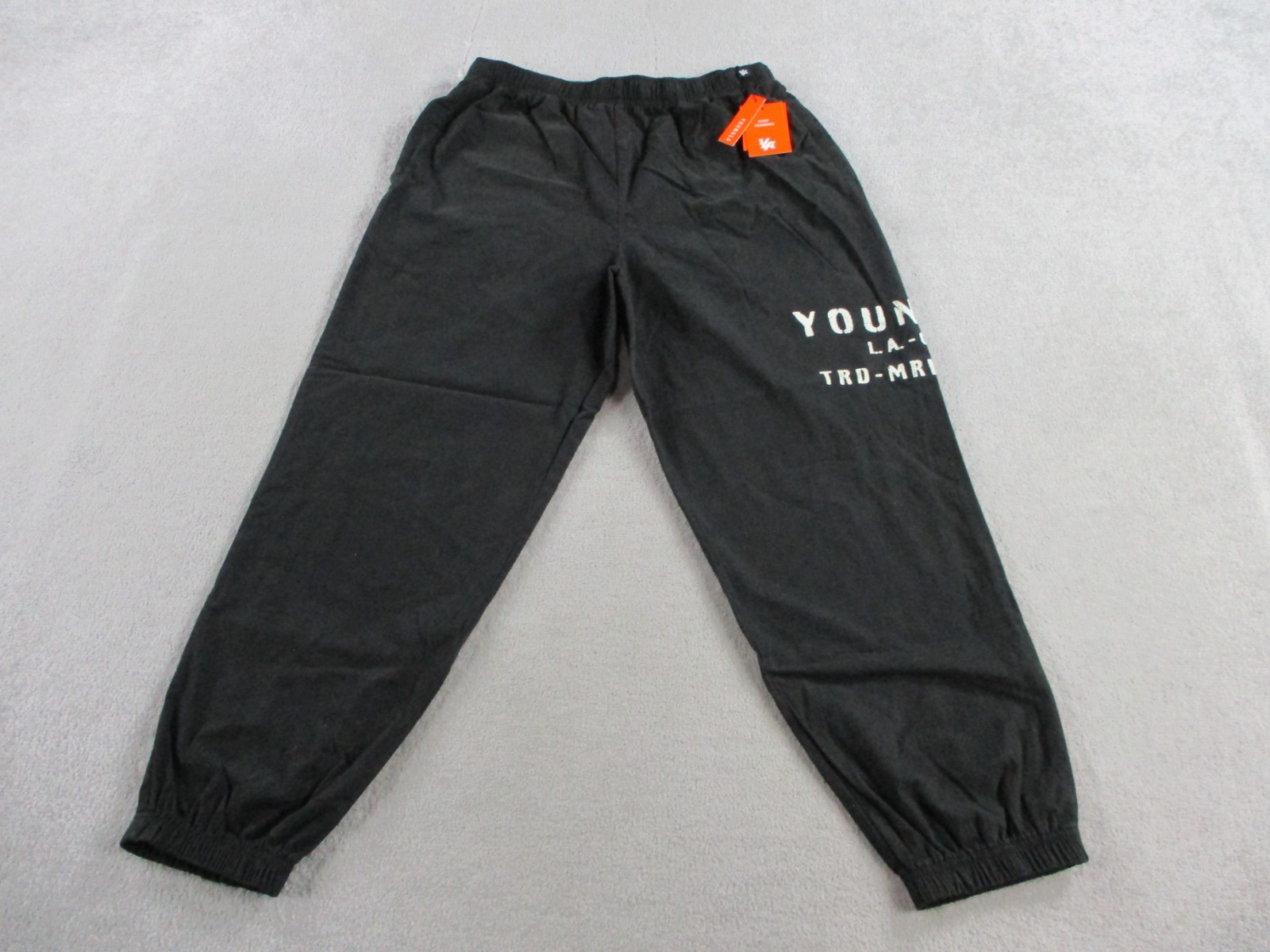YoungLA Joggers Mens Medium Black Elevated Pump Cover Loose Fit Sweatpants NEW