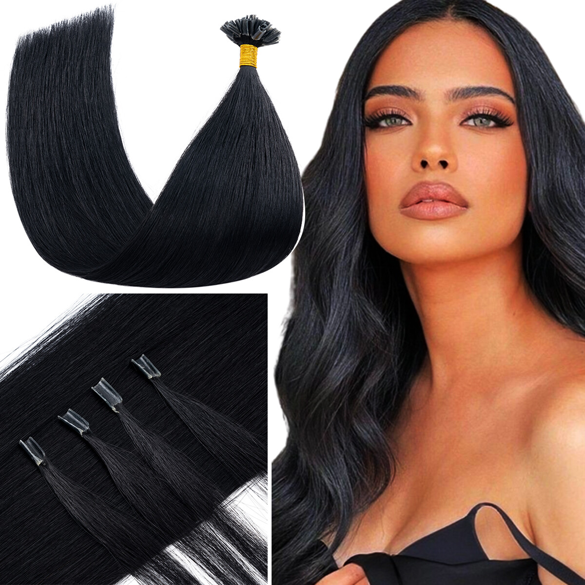 THICK Fusion Keratin Nail U Tip 100% Remy Human Hair Extensions Pre Bond Brown A THICK Fusion Keratin Nail U Tip 100% Remy Human Hair Extensions Pre Bond Brown A