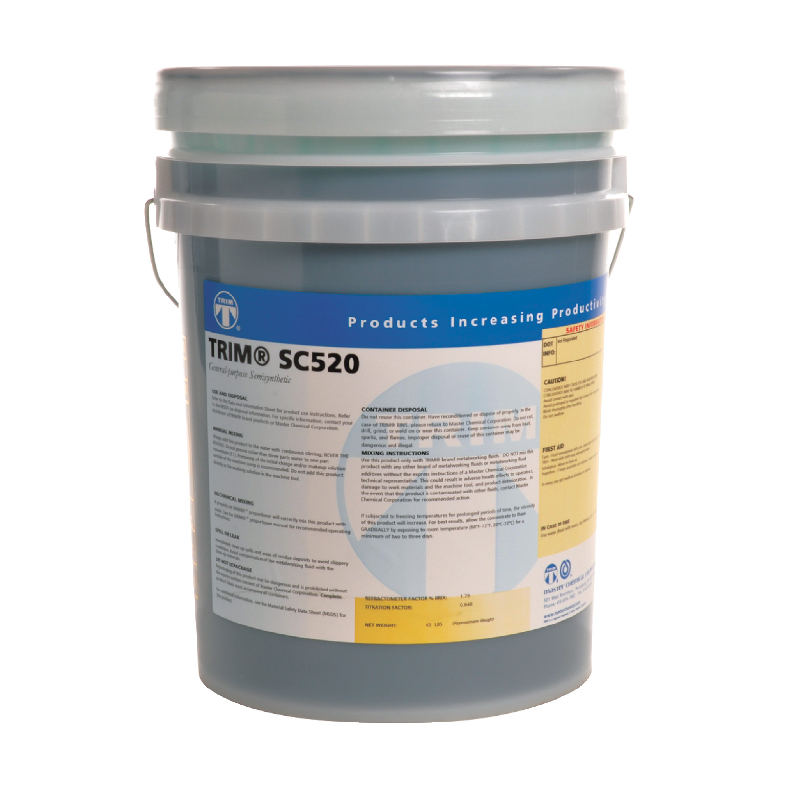 Master Chemical SC520/5 5 Gallon TRIM SC520 General Purpose Semi-Synthetic Fluid