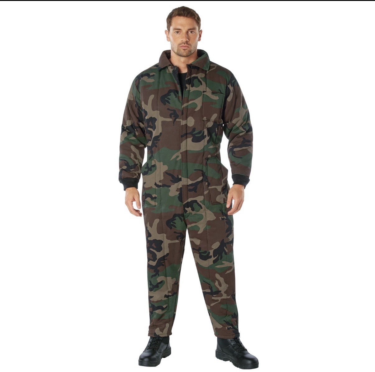 Rothco Woodland Camo Insulated Twill Coveralls - Warm Poly Fiberfill Insulat L