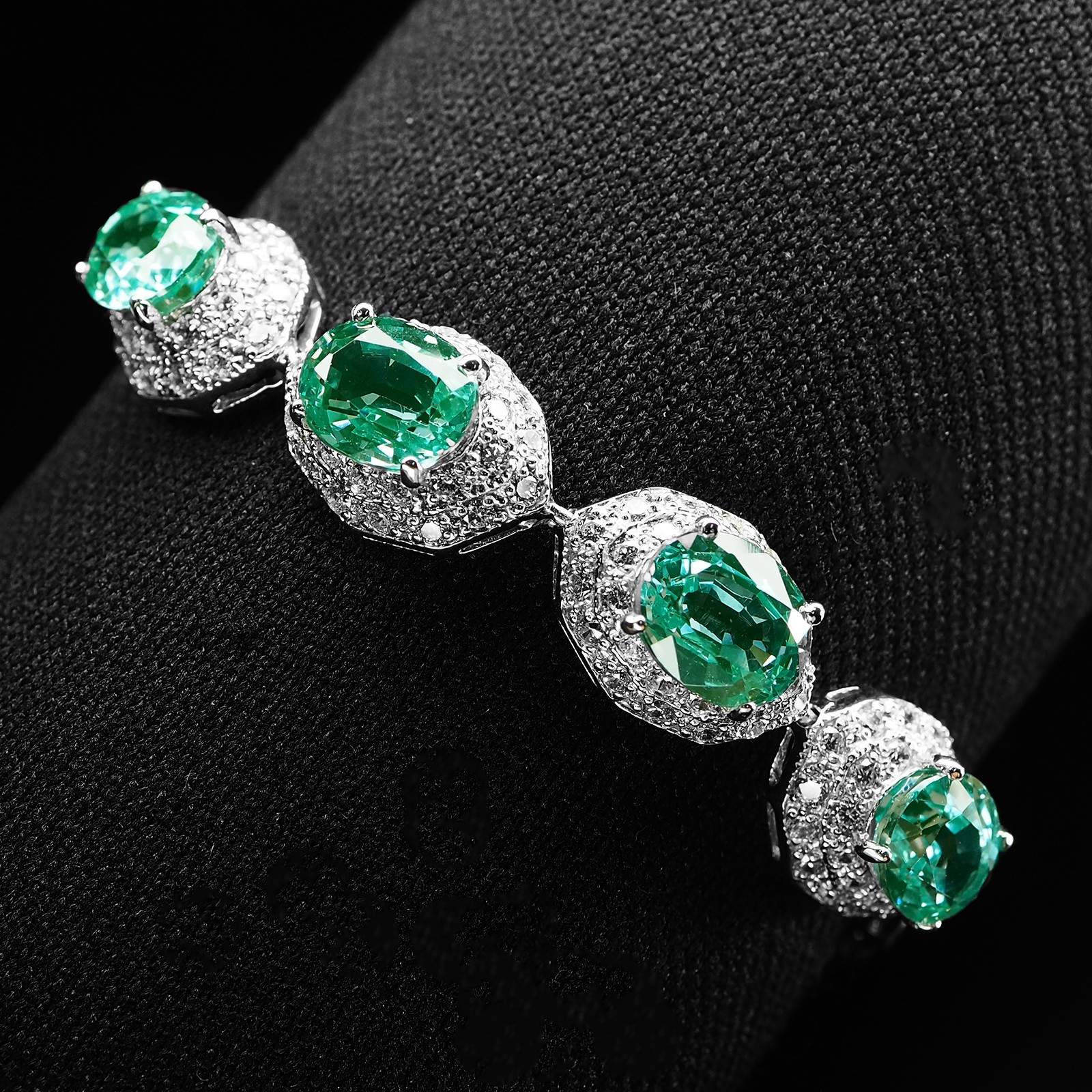 Bluish Green Paraiba Tourmaline 14.35Ct 925 Sterling Silver Handmade Bracelets Bluish Green Paraiba Tourmaline 14.35Ct 925 Sterling Silver Handmade Bracelets