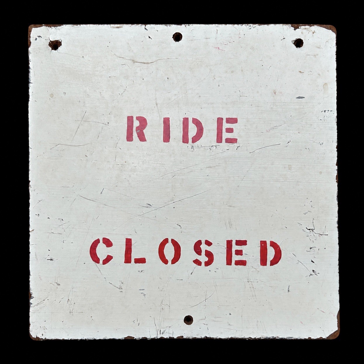 Vintage Gillian’s Wonderland Pier Ride Closed Sign Ocean City NJ Amusement Park