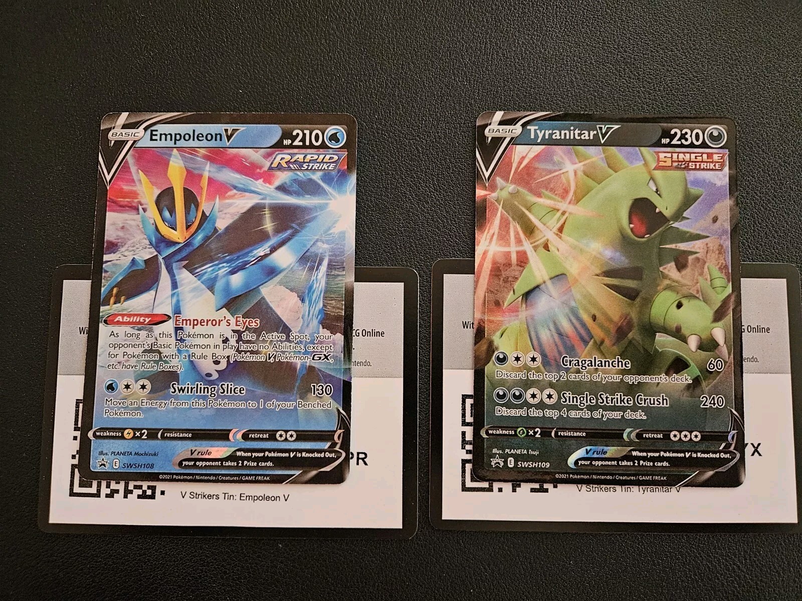 2x Pokemon Card : Empoleon & Tyranitar V SWSH108 SWSH109 Ultra Rare Promo 2x Pokemon Card : Empoleon & Tyranitar V SWSH108 SWSH109 Ultra Rare Promo