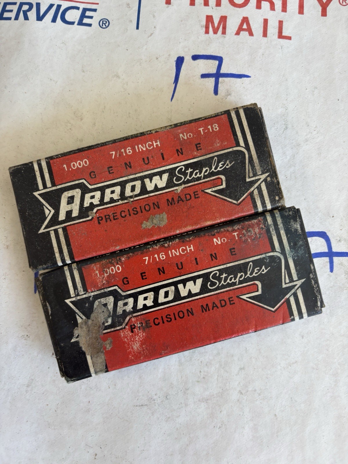 2 Boxes Vintage ARROW STAPLES - 7/16 2 Boxes Vintage ARROW STAPLES - 7/16
