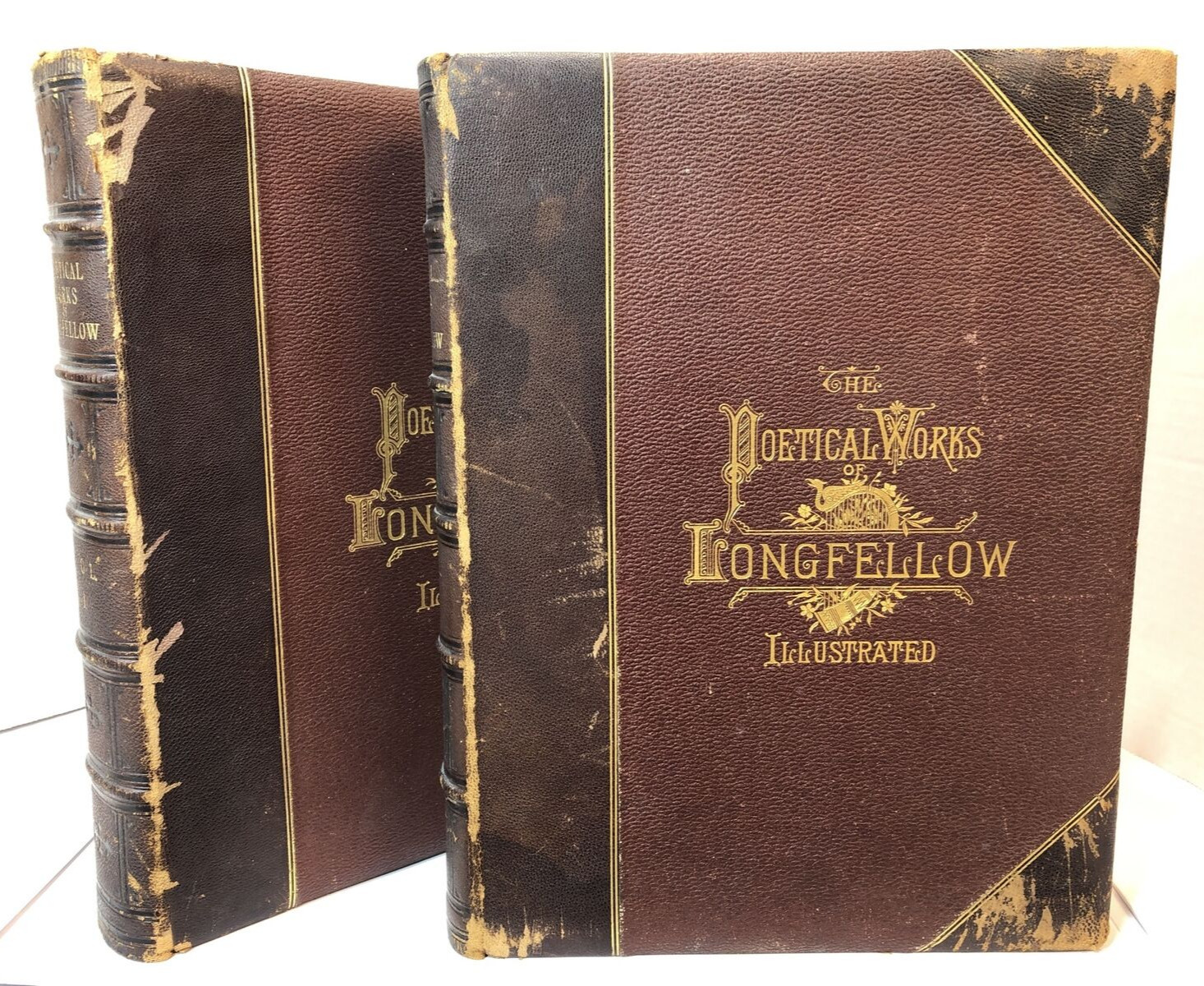 Antique Books THE POETICAL WORKS OF LONGFELLOW Illustrated 1879/80 VOL. I & II Antique Books THE POETICAL WORKS OF LONGFELLOW Illustrated 1879/80 VOL. I & II