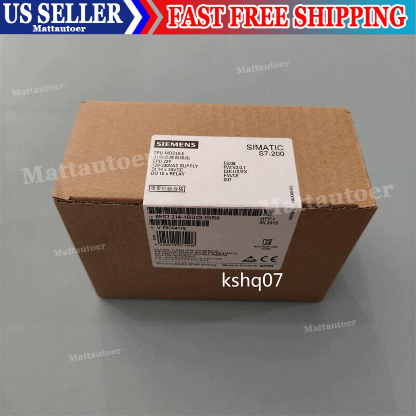 1pc New Siemens S7-200 CPU224 module 6ES7214-1BD23-0XB0 6ES7 214-1BD23-0XB0