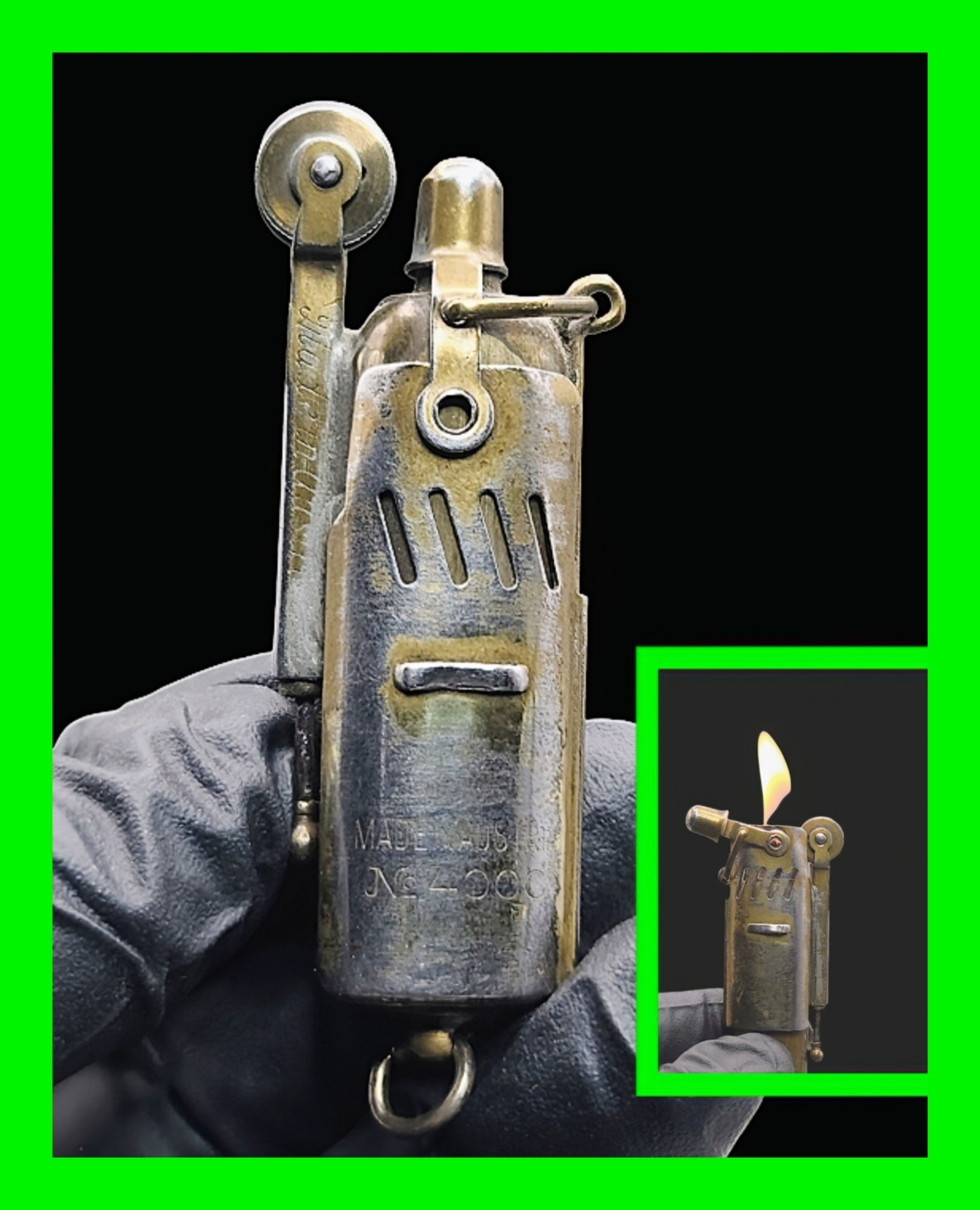 Antique 1930\'s IMCO Julius Meister IFA 4000 Storm Petrol Lighter - WORKING RARE 