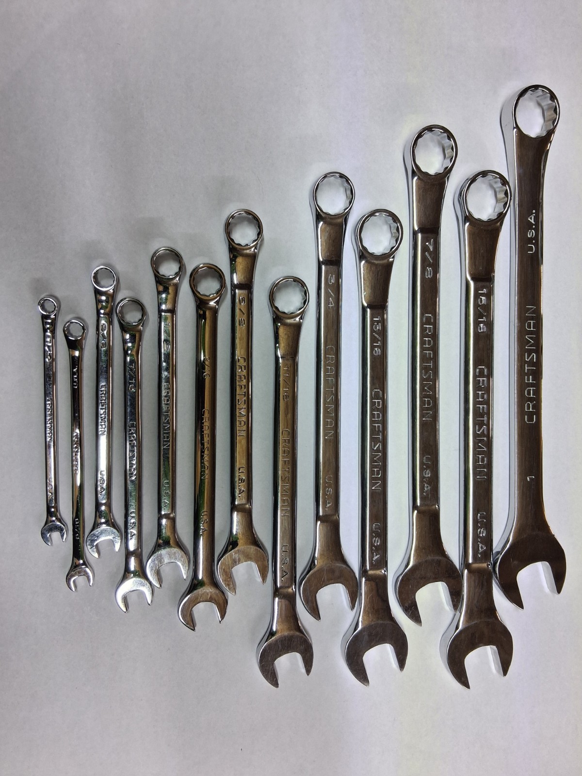 Vintage Craftsman Professional 13pc Full Polish Wrench Set SAE 1/4 - 1