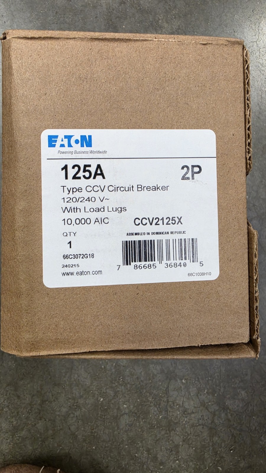 Eaton CCV2125X Nib