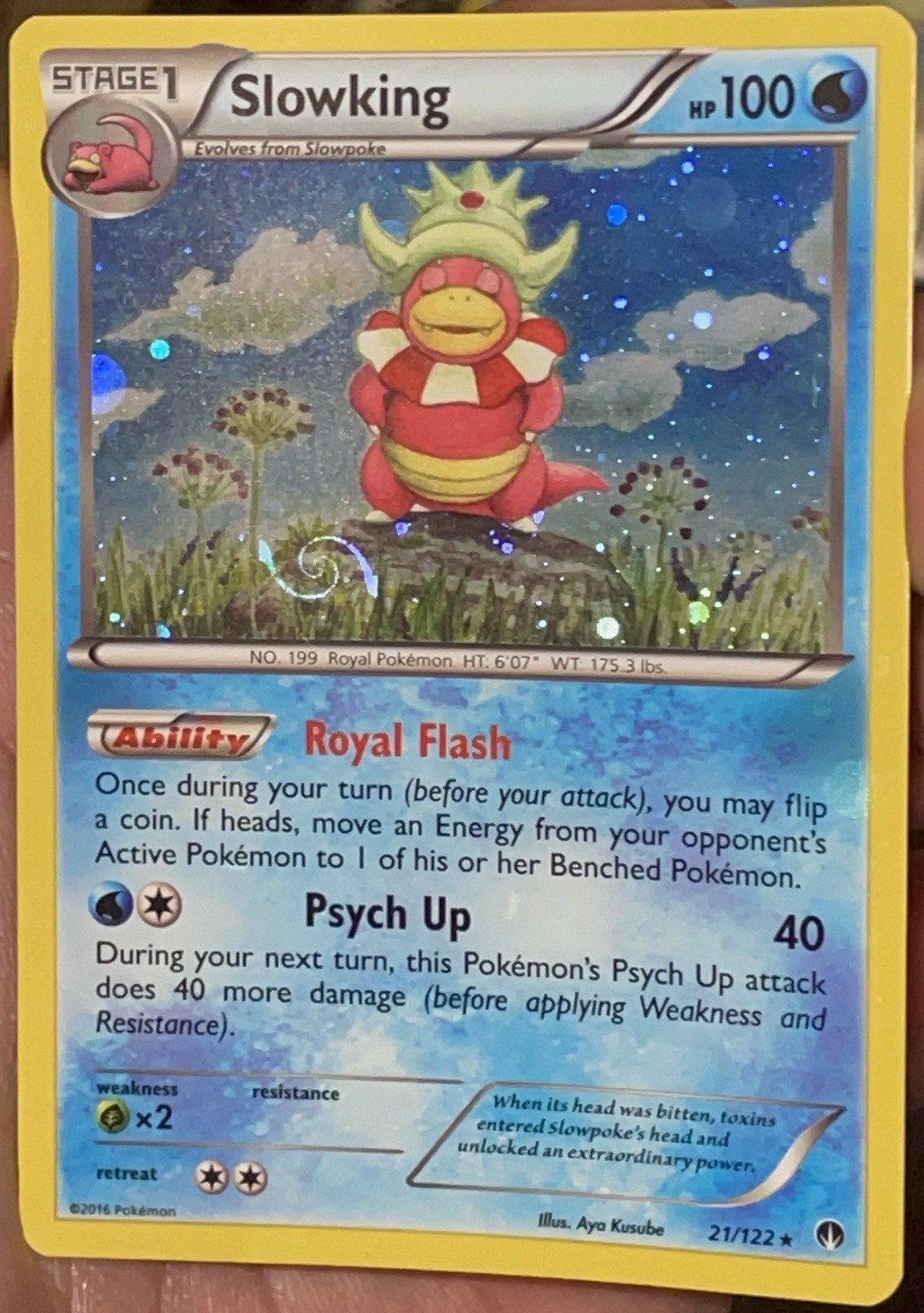 HD GALAXY SWIRL🌀Slowking 21/122 BREAKpoint Promo Cosmos Holo Bleed Error 🩸✨