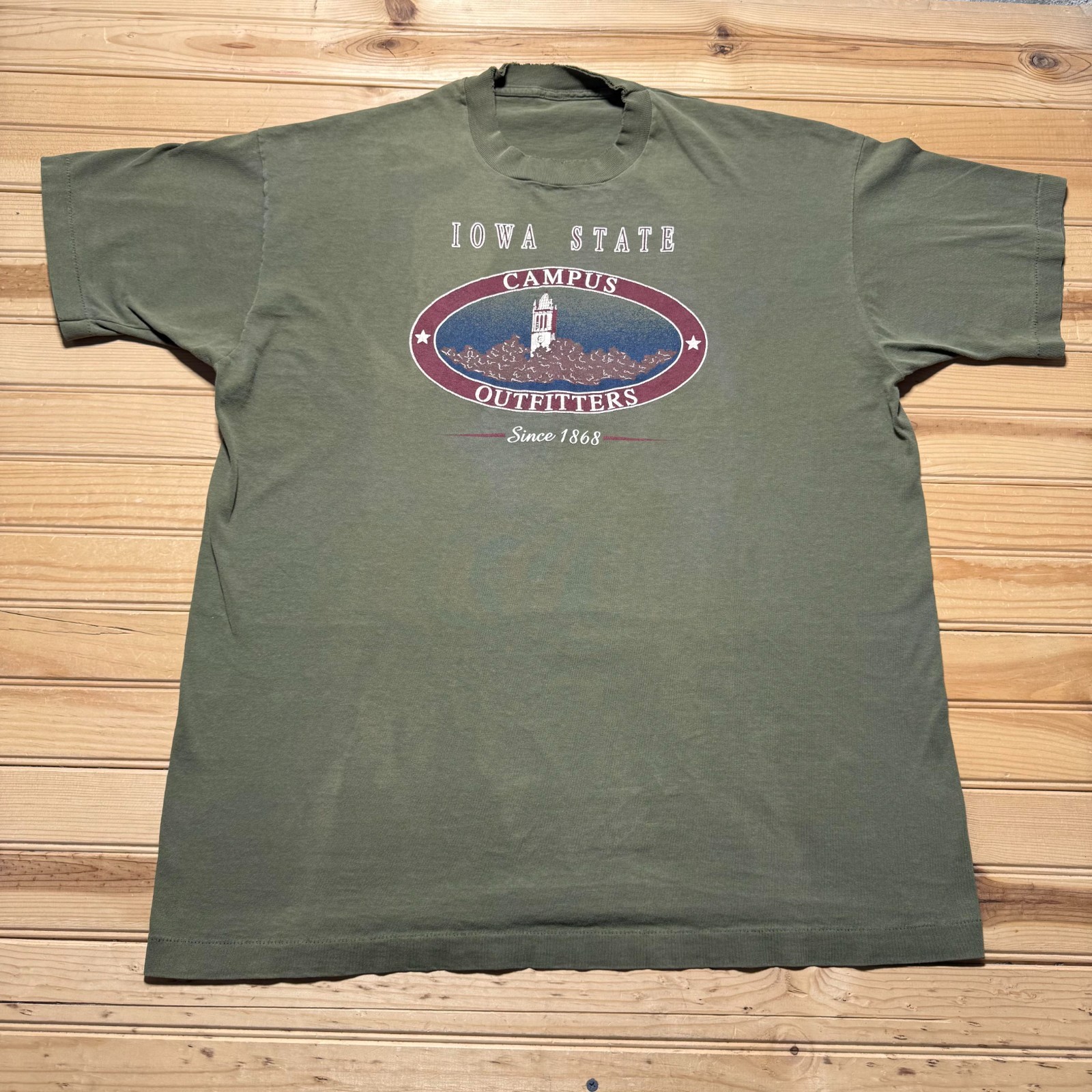 Vintage 90s Iowa State University Campus Outfitters Campanile Graphic T-Shirt XL