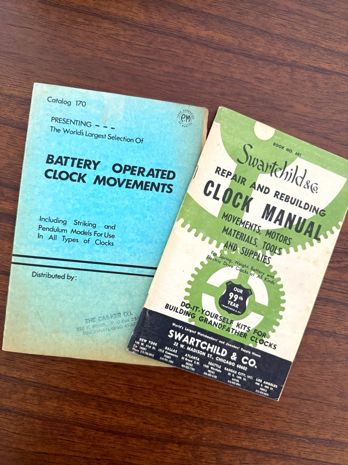 Swartchild & Co Catalog 170 Illustrated Clock Movements & Repair Booklets